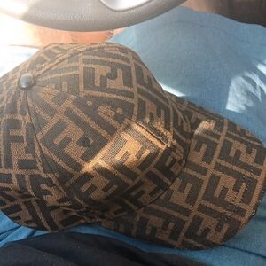 Fendi Black and Brown Monogram Cap